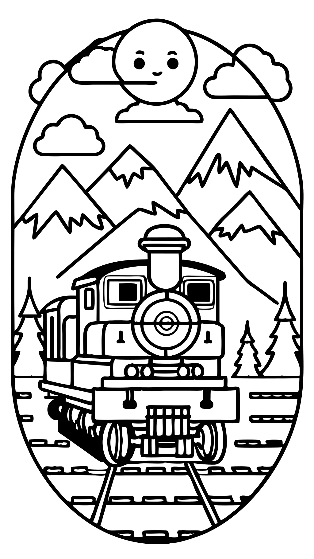 train coloring book pages